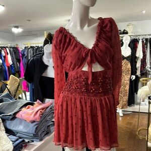 Red Floral Mini Dress